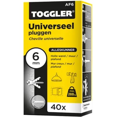 Toggler Universele Plug Alligator Af6 Kunststof - Diam. 6x40mm - 40 Stuks