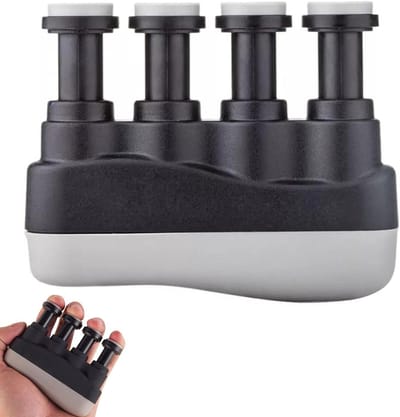 Verstelbare handtrainer voor gitaristen en pianisten - Vingertrainer voor het verbeteren van vingerkracht en behendigheid - Zwart/grijs