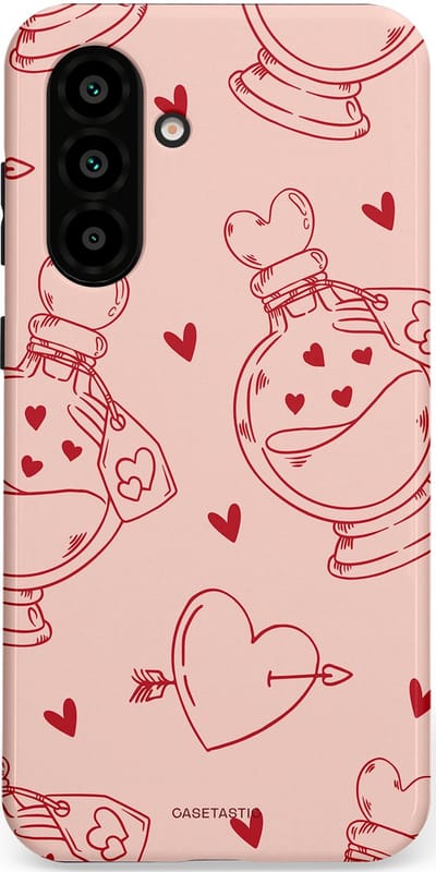 Casetastic Hoesje Geschikt voor Samsung A56 / A36 - Stijlvolle Beschermende Duo-layer Case - Zoete Liefdesflirt - Roze Rood - Pafrum - Love You - Valentijn