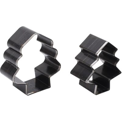 2 Stuks Lederen Snijmal Kerstboomvormige Legeringsstaal 54mm 47mm Hoog Lederen Ponsmal voor Ambachten Decoraties gray