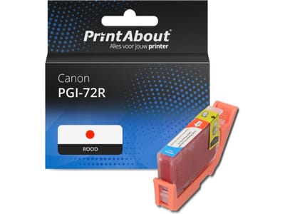 PrintAbout huismerk Inktcartridge PGI-72R Rood Geschikt voor Canon