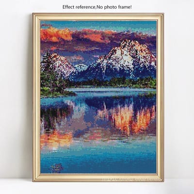 Peinture diamant avec pierres rondes, paysage, broderie, affichage complet, diamant scénique 20X30 blue