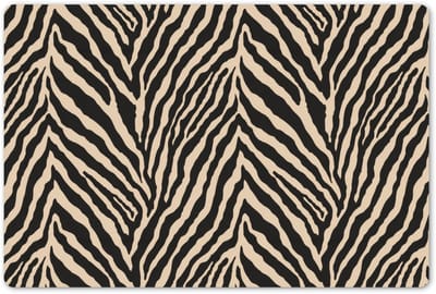 Placemats 45x30 cm - Placemat kunststof - 1 stuk - Zebra - Klassiek - Zwart - Borden onderleggers - Decoratie voor op tafel - Keuken tafeldecoratie accessoires - Vinyl onderlegger - Tafelversiering