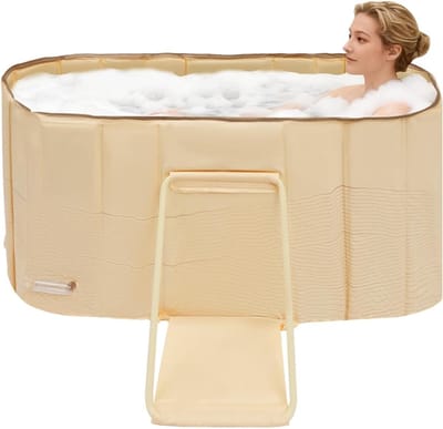 Opvouwbare badkuip - Draagbare kuip - Ontspannen baden - Vijf lagen isolatie - 120 x 55 x 50 cm - Geel