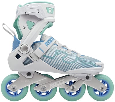 Roces R-Evo 84 Skeelers - 84mm - Softboot - Extra Comfort & Stabiliteit - Heel Lock & Easy Entry - ABEC-7 - Fitness Inline Skates - Dames - Wit/Azuurblauw - Maat 37