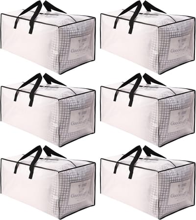 Verhuis Tassen - Opbergzakken - Ruimte Besparen - Extra Groot - 73x35x33 cm - Semi-Transparant