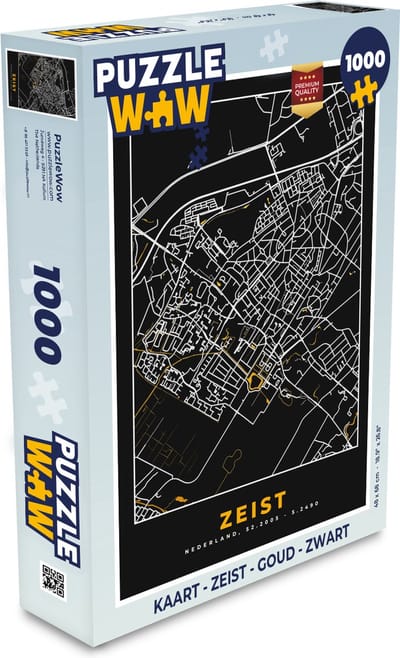 Puzzel Kaart - Zeist - Goud - Zwart - Legpuzzel - Puzzel 1000 stukjes volwassenen