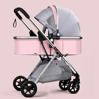 Lichtgewicht Kinderwagen - Baby Buggy - Comfortabel Reizen - Vierwielvering - 32 x 60 x 105 cm - Roze