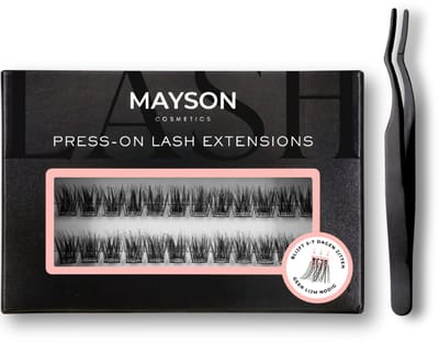 Voorgelijmde Press-on Lashes - Blijft 7 tot 10 Dagen Zitten - Aanbrengen in 2 Minuten - Geen Wimperlijm Nodig - Makkelijk te Verwijderen - Fluffy Kit