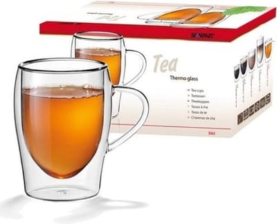 Scanpart dubbelwandige theeglazen 300 ml - Thee - theeglas dubbelwandig - 2 stuks