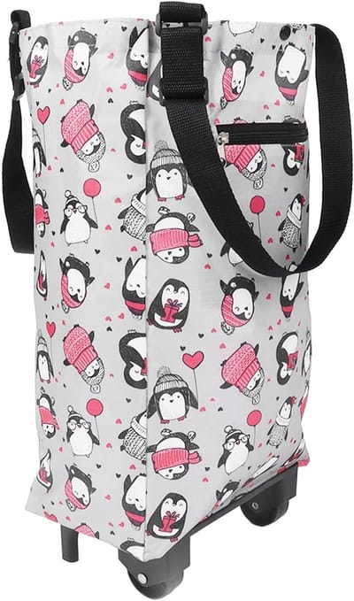 Vouwbare Winkelwagentje voor Trapklimmen, Handkar voor Boodschappen, Outdoor en Picknick met Tas