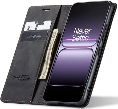 Hoesje geschikt voor OnePlus Nord 5 - Book Case Leer Slimline Zwart