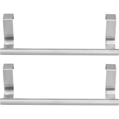 2 Stuks Roestvrij Staal Ophangbare Handdoekhouder Geen Boor Badkamer Hanger voor Huis Hotel Appartement 36CM 36cm white