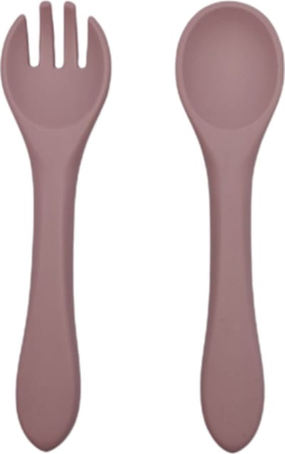 Baby bestekset - Kinderbestek - Oefenbestek - Buigzaam - Flexibel - Vork en lepel - Peuterbestek - Pale Rose