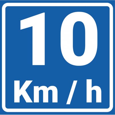 Adviessnelheid 10 km bord - kunststof - A4 150 x 150 mm