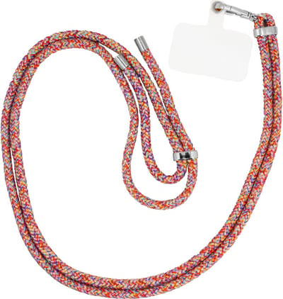 xoxo Wildhearts Telefoonkoord Universeel - Koord voor telefoon - Easy Cord - Telefoonbandjes - Ketting voor telefoon - Koord voor telefoon universeel - Koord voor telefoon Samsung - Telefoonkoord iPhone - Phone Cord - Regenboog & Zilver