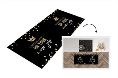 Keukenloper - Loper keuken - Quotes - Spreuken - Werk - Congratulations on your new job - 120x50 cm - Keukenloper vinyl