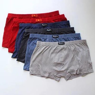 6 paar puur katoenen ondergoed heren boxershorts midden taille grote maat boxershorts losse shorts 5XL gray