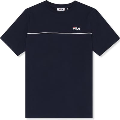 FILA Campostino Regular Contrast Piping T-shirt Black Iris Maat: 134/140 | T-Shirts Outlet | Unisex | Blauw
