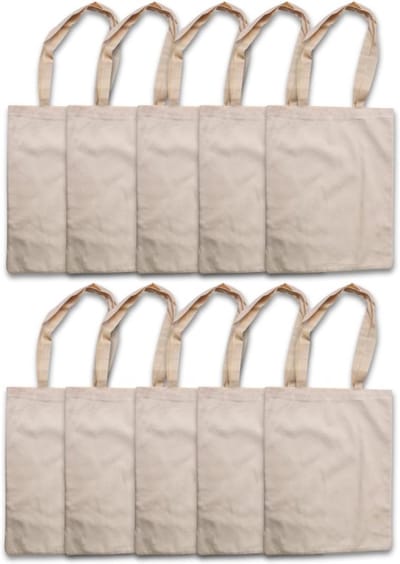 Grote Katoenen Shopper Tas met Handvatten, 33 x 43 cm, Satijnlook, Ideaal voor Strand en Boodschappen