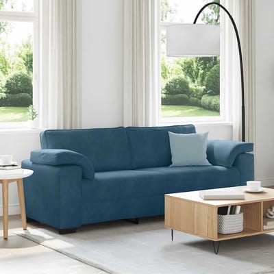 vidaXL - 3-zitsbank - blauw - 220x77x82 - cm - fluweel