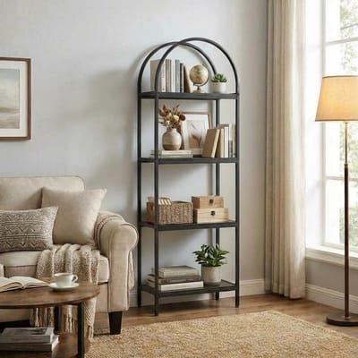 Luxe Boekenkast – Zwart – 60x30x183 cm – Industrohome