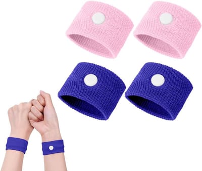 Acupressuur Armbanden voor Reisziekte - 2 Paar Anti-Misselijkheid Polsbanden voor Hoofdpijn en Kinetose Verlichting zonder Medicijnen