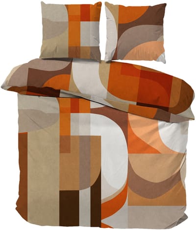 iSleep Dekbedovertrek Xavi - Eenpersoons - 140x200/220 cm - Oranje