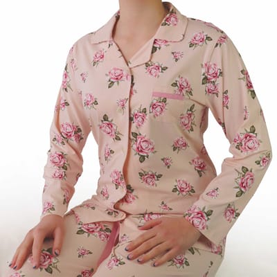 Tenderness Dames Pyjama - Doorknoop - Lange Mouwen - Roze - Maat L