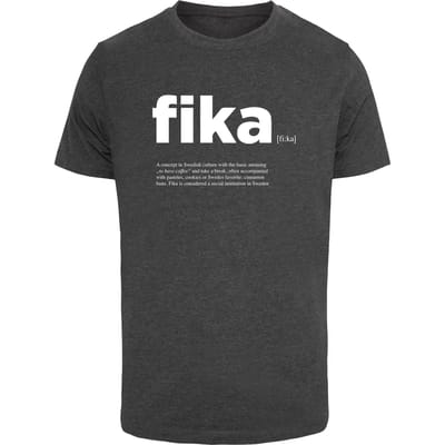 Mister Tee - Fika Definition Round Neck Heren Tshirt - 3XL - Grijs