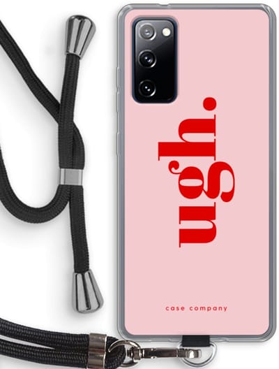 Case Company® - Hoesje met koord geschikt voor Samsung Galaxy S20 FE / S20 FE 5G hoesje met Koord - Ugh - Telefoonhoesje met Zwart Koord - Bescherming aan alle Kanten en Over de Schermrand