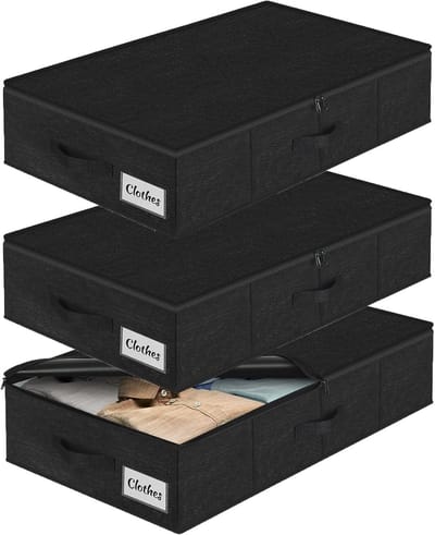 Opbergdozen voor Onderbed met Deksel - 3 Stuks Vouwbare Kledingorganizers voor Onderbank en Bed - Duurzaam en Ruimtebesparend voor Thuis en Studentenhuis