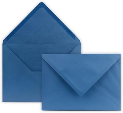 100 Blauwe DIN B6 Enveloppen 12,5 x 17,5 cm zonder Venster - Stevig 80 g/m²
