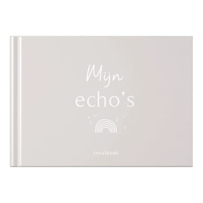 Fyllbooks - Echoboekje - Mijn Echo's Invulboek - Zand - Zwangerschaps Echo Boek