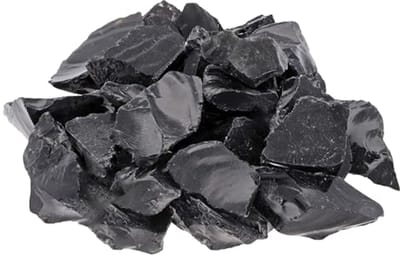 Natuurlijke Zwarte Obsidiaan Waterstenen - 300g onbewerkte stenen voor energiewerk en meditatie
