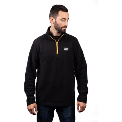 Caterpillar Cat Microfleece Kwart Rits Polyester Heren Zwarte Sweatshirt
