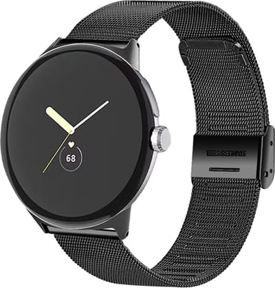 Milanees bandje - geschikt voor Google Pixel Watch 4 (41mm) / Pixel Watch 3 (41mm) / Pixel Watch 2 / Pixel Watch - zwart