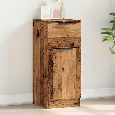 vidaXL - Dressoir - 30x30x70 - cm - bewerkt - hout - oud - houtkleurig
