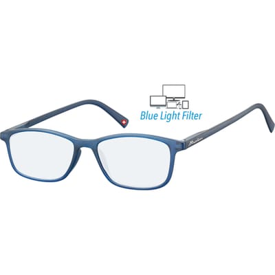 Montana Eyewear BLF51A beeldschermbril +0.00 blauw - rechthoekig - incl. hardcase