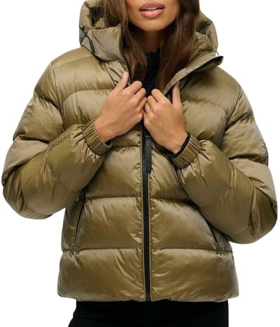 Superdry Hooded Luxe Sports Puffer Winterjas Dames - Maat 10