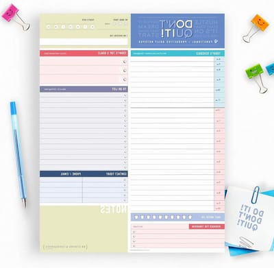 Dagelijkse Planner Blok - Notitieblok Werk School - Productiviteit Verhogen - 50 Afneembare Vellen - 216 x 279 cm - Meerkleurig