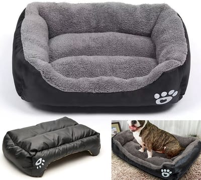 Dierenmatten - Dierenbanken - Dierenbedden - Hondenmanden - Kattenmanden - Wol - Machinewasbaar - Polyester - 95*72*15 - Zwart