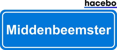 Hacebo - Plaatsnaam Sticker - 29x10 CM - Middenbeemster sticker - Verkeersborden sticker - grappige cadeaus - Middenbeemster