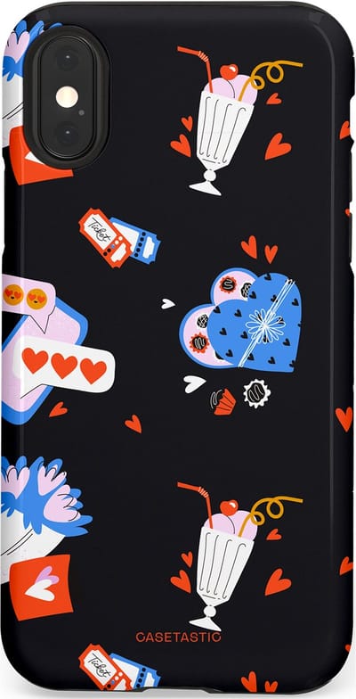 Casetastic Hoesje Geschikt voor Apple iPhone X/Xs - Stijlvolle Beschermende Duo-layer Case - Liefdes Kaarten