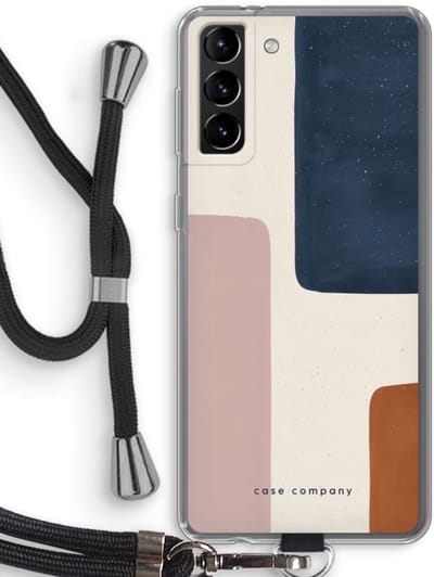 Hoesje met koord geschikt voor Samsung Galaxy S21 Plus hoesje met Koord - Geo #5 - Telefoonhoesje met Zwart Koord - Bescherming aan alle Kanten en Over de Schermrand