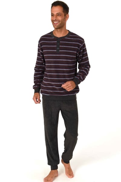Normann badstof heren pyjama Trend 70259 - Rood - S/48