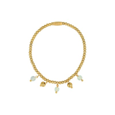 My Bendel - Elastische Kralenarmband met Ronde Bedels • Groene Fluoriet - met Luxe Cadeauverpakking | Sieraden Voor Dames