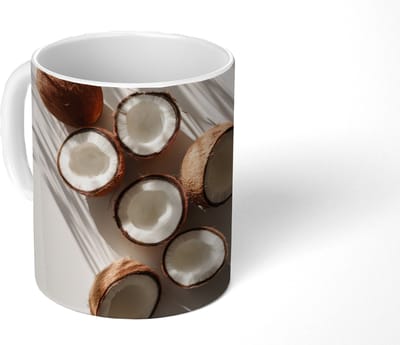 Mok - Koffiemok - Kokosnoten - Bruin - Shaduw - Mokken - 350 ML - Beker - Koffiemokken - Theemok