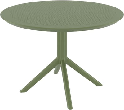 CLP Sky Tuintafel - Rond - Ø 105 cm - Polypropyleen - Weerbestendig & UV-bestendig - Bistrotafel Buiten - olijf