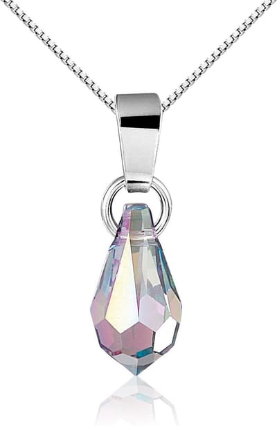 Montebello Ketting Prunus Paradsh - 925 Zilver - Swarovski - 7x20mm - 42cm